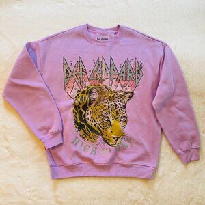 Def Leppard Oversized Women's Purple Pullover Sweatshirt size S NEW without Tags